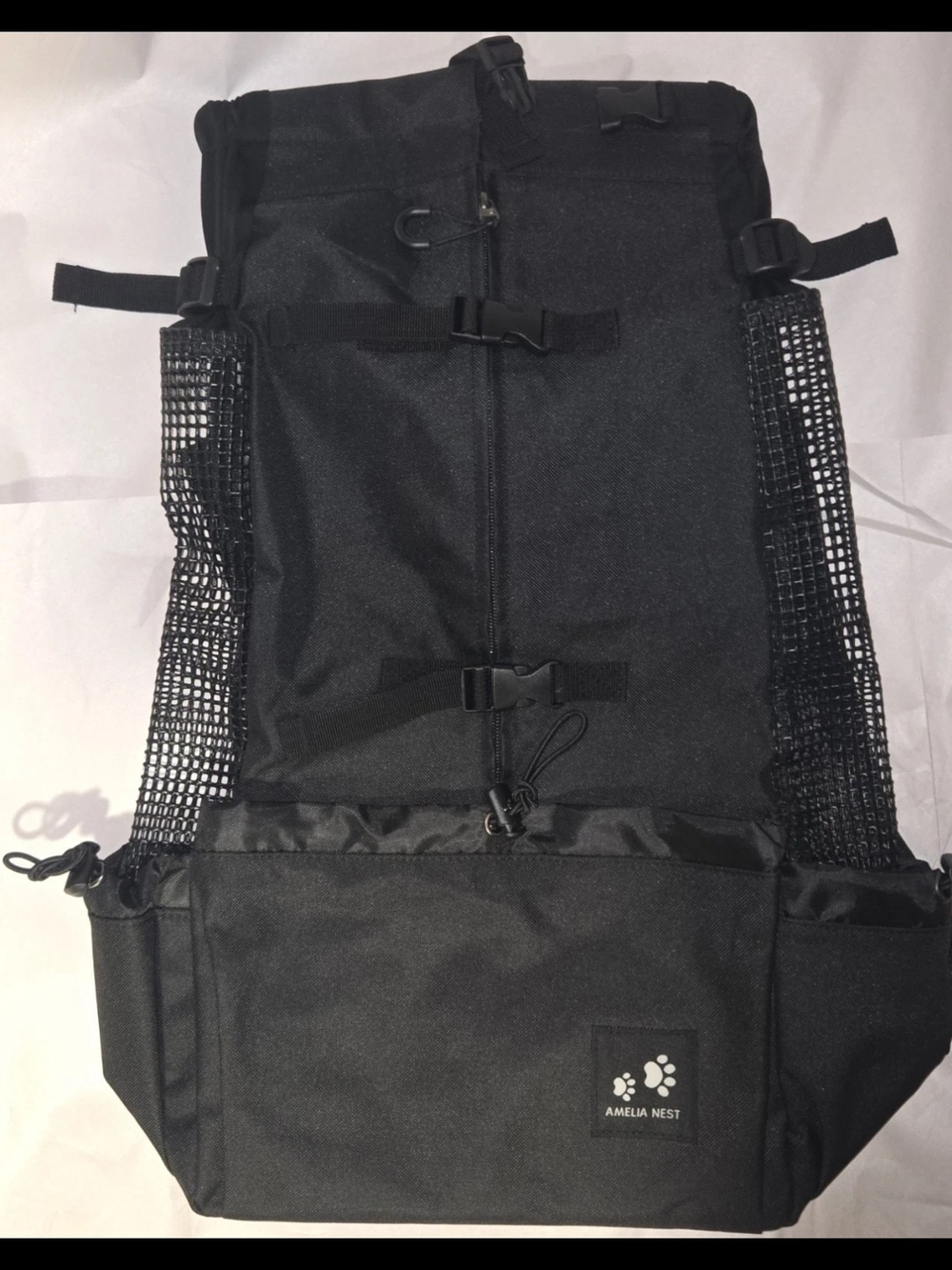Amelia Nest Black Nylon Backpack Dog Carrier